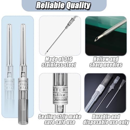16G Catheter Piercing Needles - 10 Pack, 316L Stainless Steel