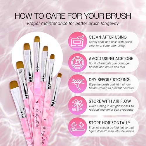 Ivy L Premium 2-Way French Gel Nail Brush & Dotting Tool - Pink Marble #18