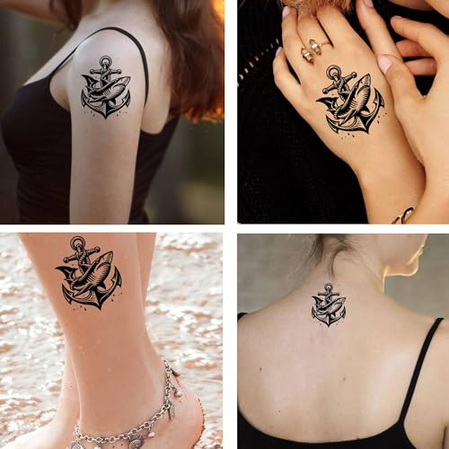 Temporary Tattoos Anchors Shark Steering Wheel Set