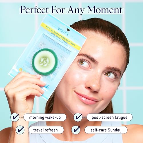 SpaLife Cucumber Eye Pads for Puffy Eyes & Dark Circles (48 Count)