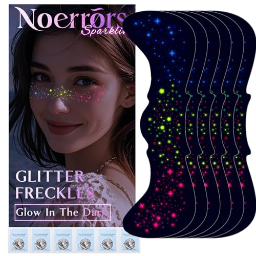 UV Glow Freckle Tattoo Stickers - 6pc Rainbow Star Set