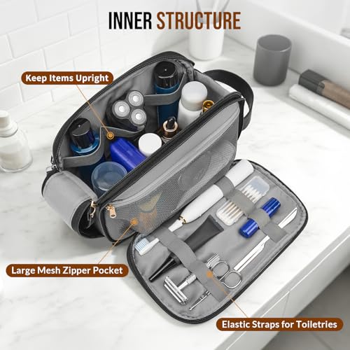Men's Water-Resistant PU Leather Toiletry Bag Organizer