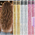 18 Pcs Hair Tinsel Clip-Ins - Glitter Extensions for Parties