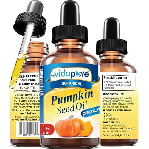 MYVIDAPURE PUMPKIN SEED OIL WILD GROWTH Pure REFINED for Skin, Face, Body, Hair and Lip Care (1 Fl Oz)