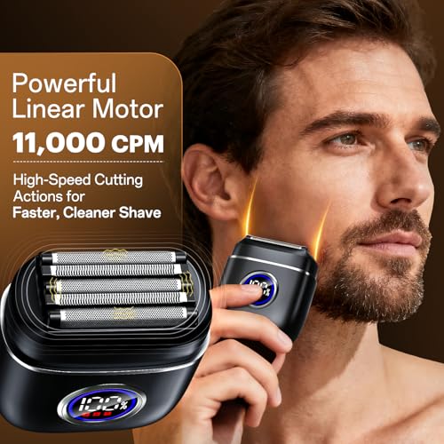 5-Blade Electric Razor for Men – USB-C Rechargeable Wet/Dry Shaver