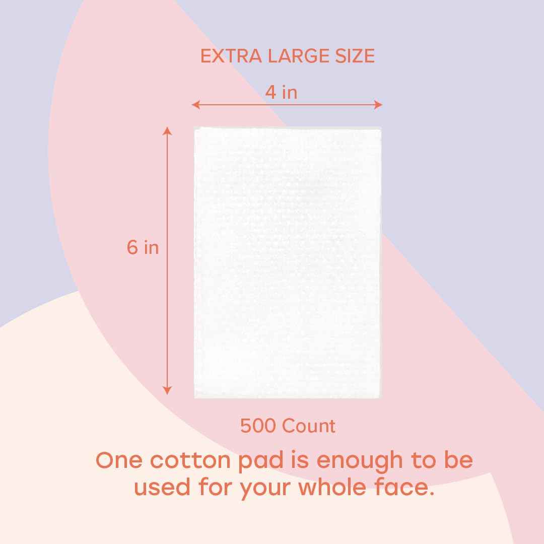 White Rabbit – Naked Cotton Classic – Premium 100% Cotton Pads for Toner Use, Makeup Remover, and Masks | Unbleached, Lint-Free, Extra Soft | Korean Skin Care Product (500 Count)