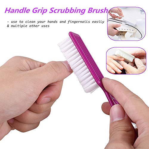 6 Pack Handle Grip Nail Brushes for Toes and Fingernails - Manicure & Pedicure Tools