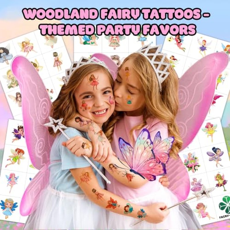 60 PCS Fairy Temporary Tattoos - Woodland Theme Birthday Favors
