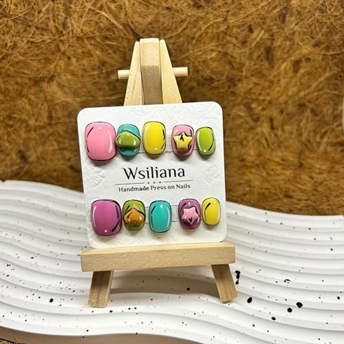 Wsiliana Nails Handmade Press On Nail Short Round (017 M)