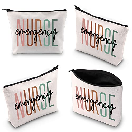 XYANFA Emergency Nurse Makeup Bag ER Nurse Gift NICU Nurse ICU Nurse Appreciation Gift Nursing School Student Graduation Cosmetic Bag (emergency NURSE)