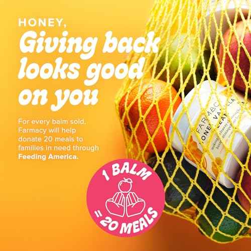 Farmacy Makeup Remover Cleansing Balm - Honey Vanilla Waterproof Makeup Remover & Oil Based Cleanser - Gentle Exfoliating Double Cleanser - Melts From Balm to Milky Lather (100ml)