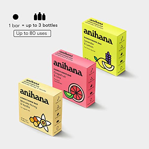 ANIHANA Fresh Start Bath and Body Spa Gift Set Bundle, 1 Shampoo Bar, 1 Conditioner Bar, and 1 Body Wash