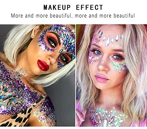 Chunky Glitter Gel 19 Colors - Mermaid Sequins for Face & Body