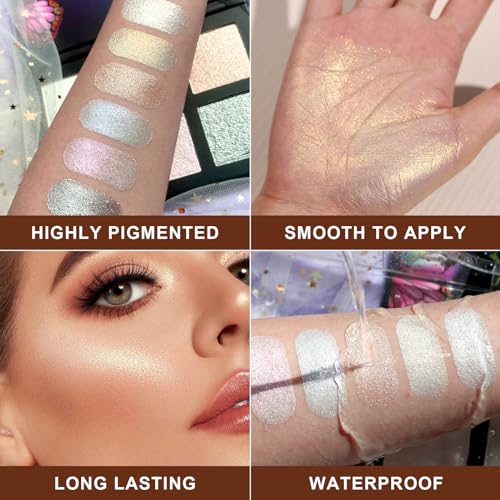 UCANBE 6-Color Highlighter Palette - Shimmer Powder Illuminator