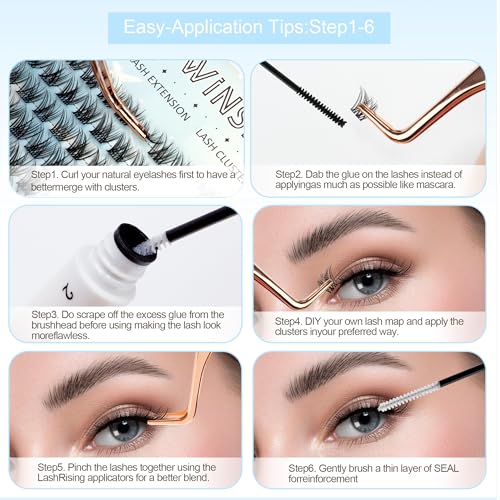 10-12mm D Curl Lash Clusters - 144Pcs DIY Eyelash Extensions