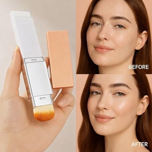 Blanc Cover Cream Stick ? Korean Color Changing Foundation Stick with Volufiline & Collagen ? Concealer Foundation Sticks for Dewy Skin? Makeup Foundation Stick with Detachable Brush (Natural)