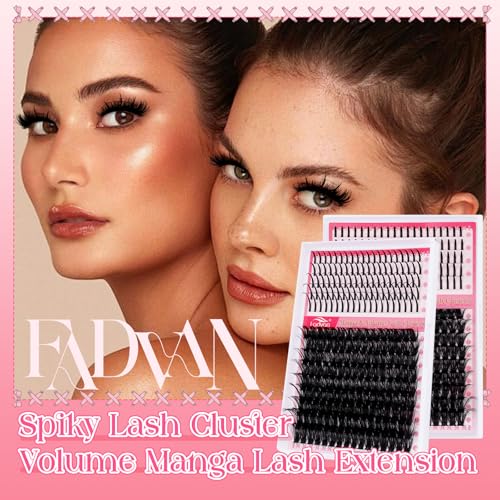 FADVAN Lash Clusters 100D Long 12-20mm Lash Spikes Eyelash Clusters Volume Individual Lashes DIY Spiky Lash Extension Mega Cluster Eyelash Extensions Mink Strips Lashes Thick