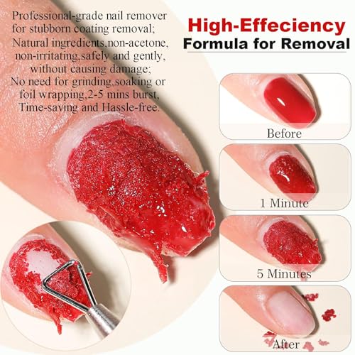 LOUINSTIC Fast Gel Nail Polish Remover 15ml - Acetone-Free Burst Formula