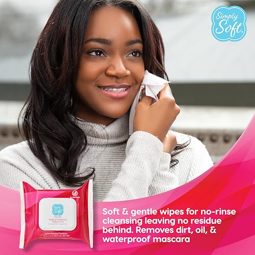 Simply Soft Makeup Remover Wipes, 50 Count (2x25) Fragrance-Free