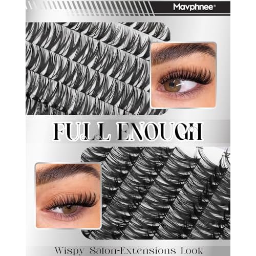 Flaunt Lash Clusters Kit Wispy Cluster Eyelash Extensions Kit CD-Curly Natural Individual Lashes DIY Lash Extension Kit 132Pcs Flora Cluster Lashes with Bond and Seal and Tweezers by Mavphnee (8-18MM)