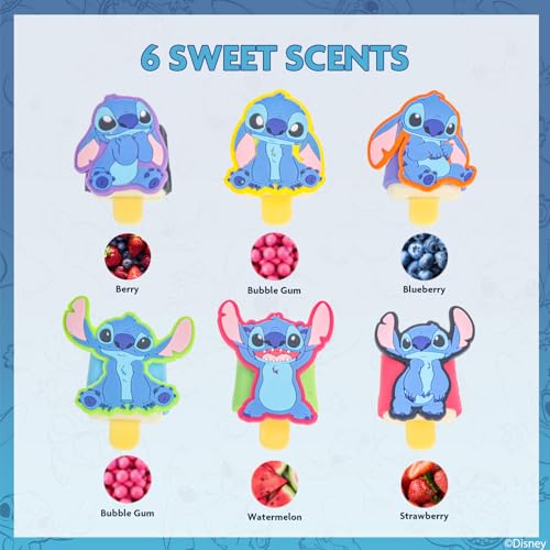Stitch 6 pack Fruit Flavored Lip Gloss Pucker Pop Set, Ages 3+ Perfect for Birthdays, Stocking Stuffers, Holidays, School Rewards, Spa Days, Slumber Parties by Townley Girl