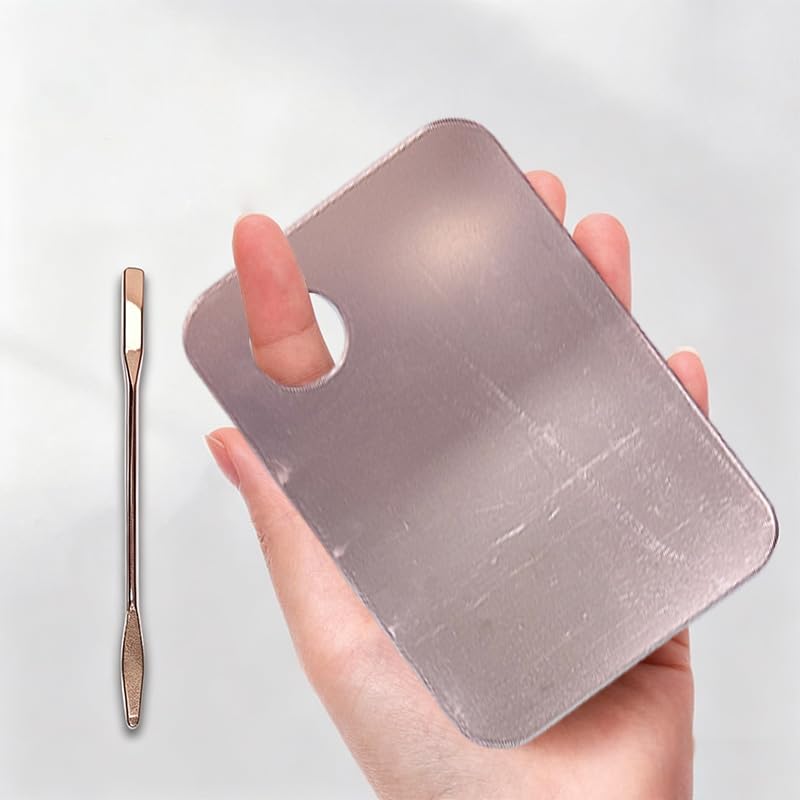 Professional Makeup Mixing Palette Set with Spatulas - Cosmetic Blending Trays for Eyeshadow, Lip Gloss & Nail Polish, Pink & Gold