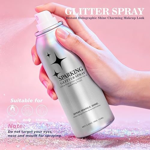 Hair and Body Glitter Spray – Quick-Dry Shimmer Mist, 100ml
