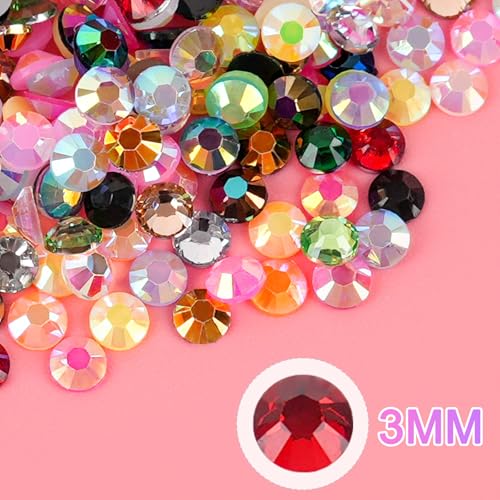 Canvalite 40000 Pcs Multicolor 3mm Rhinestones with B7000 Glue