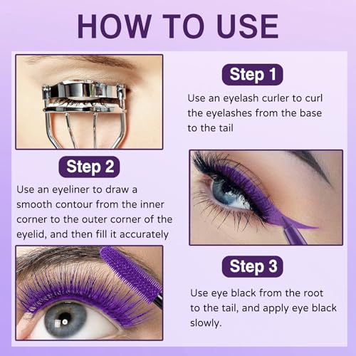 Purple Mascara & Eyeliner Set - 5D Waterproof Long Lasting