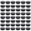 Foraineam 48 Pack 2 oz Round Lip Balm Tin Cans - Aluminum Cosmetic Sample Containers with Screw Lid - Matte Black Metal Empty Tins Storage Travel Tin Jars