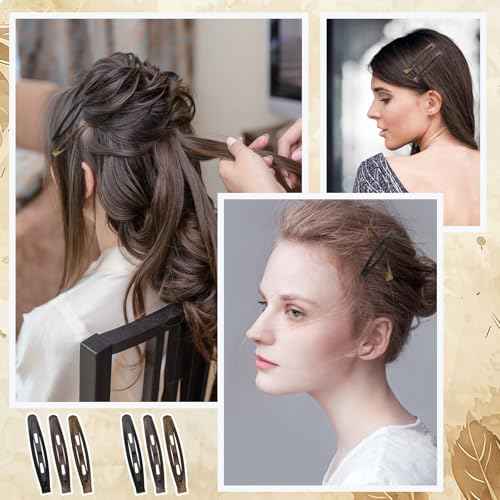30Pcs Metal Snap Hair Clips for Women, 2.4" Brown Long Barrettes, Small Hairpin for Thick and Thin Fine Hair