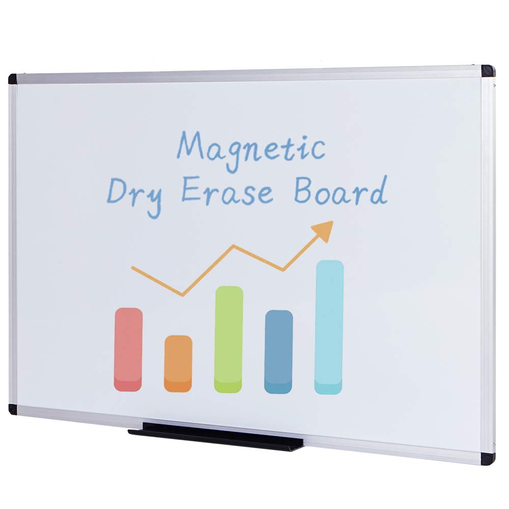 VIZ-PRO Magnetic Dry Erase Board, 48 X 24 Inches, Silver Aluminium Frame