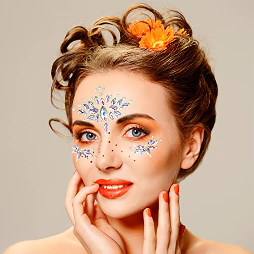 Glow in the Dark Face Gems Stickers - 4 Pack Noctilucent Jewels