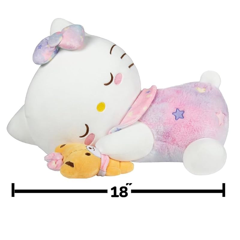 Hello Kitty 18-Inch Sleeping Plush with Tiny Chum - Soft & Snuggly