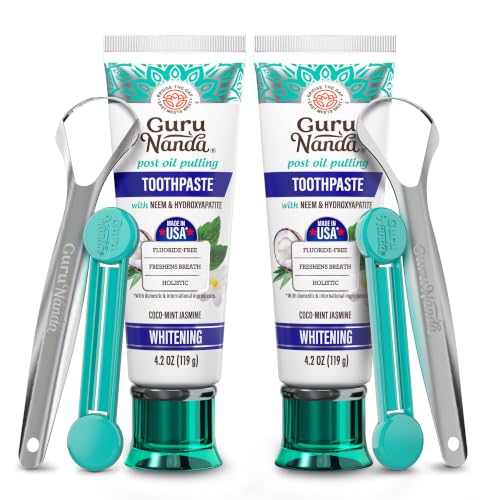 GuruNanda Hydroxyapatite Toothpaste with Neem - 4.2oz x 2 Pack, Fluoride & SLS Free