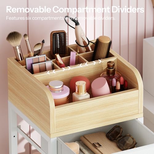 HOOBRO Mobile Makeup Organizer Cart with Fabric Drawers