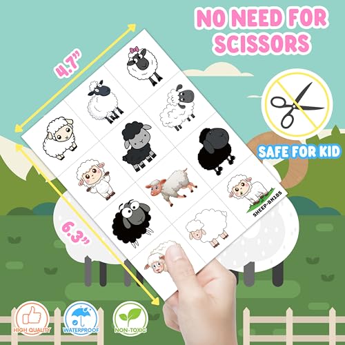 120 PCS Sheep Temporary Tattoos Farm Party Favors Stickers