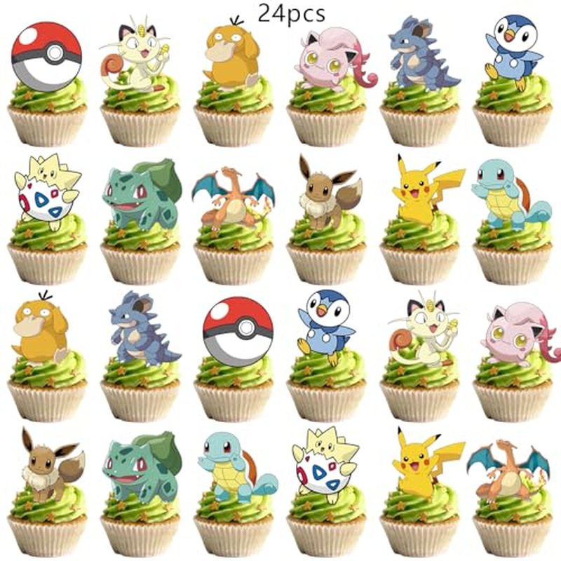 Anime Cake Decoration Set - 25Pcs with Cupcake Toppers