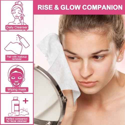 FACEMADE 120 Count Disposable Face Towels, 100% USDA Biobased Face Towelettes Disposable, Clean Facial Towels for Makeup and Clean Skin, Super Soft and Thick Dry Wipes Club