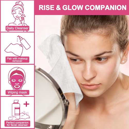 FACEMADE 50 Count Soft Pack Disposable Face Towels - Biobased & Ultra-Absorbent
