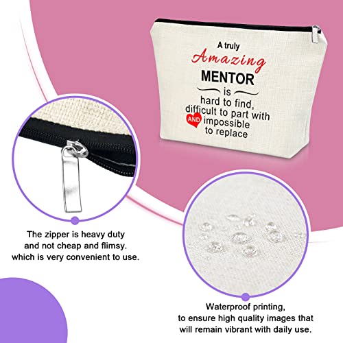 Sazuwu Mentor Appreciation Gifts for Women Makeup Bag Team Leader Gifts Thank You Gift for Mentor Teacher Cosmetic Bag Supervisor Gifts for Office Birthday Christmas Retirement Gifts Travel Bag