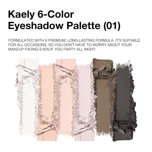 HHLTOH Neutral Nude Eyeshadow Palette - 6 Colors, Matte & Shimmer, Travel Size, Waterproof & Vegan