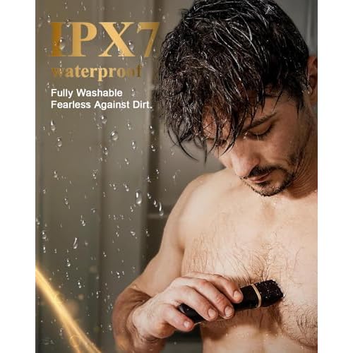 Beard Trimmer for Men,Manscape 3-in-1 Electric Razor Groin Groomer,IPX7 Waterproof Wet/Dry,Versatile Body Hair Trimmer for Ball/Beard/Nose,USB Rechargeable & Nose/Shaves Head,Christmas Gifts for Men