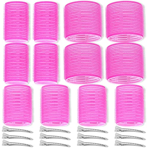 Self-Grip Hair Rollers Set - 24 Pieces, 3 Sizes with Clips