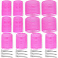 Self-Grip Hair Rollers Set - 24 Pieces, 3 Sizes with Clips