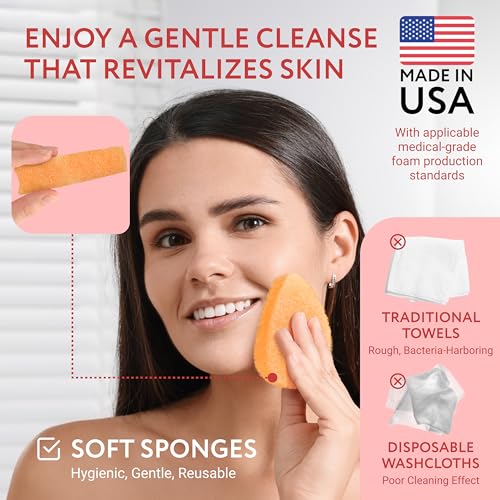 IMPRESA Facial Exfoliating Pads - 10 Pack Reusable Face Scrubber