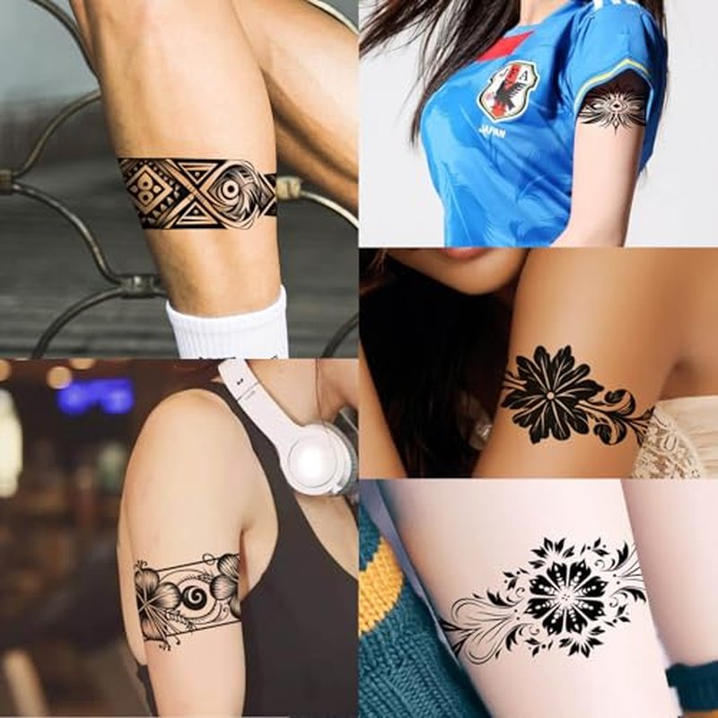 18-Pack Armband Temporary Tattoos - Waterproof Tribal Designs