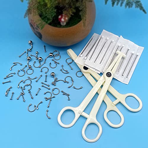 Body Piercing Kit - 84/98/120PCS Tools for Nose, Tongue, Lip, Ear, Eyebrow & More