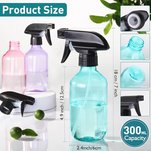 D Dymoece Blue 10oz Plastic Spray Bottles for Hair & Home Use (2 Pack)
