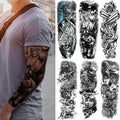 Military Temporary Tattoo Sleeves - 6 Sheets Full Arm